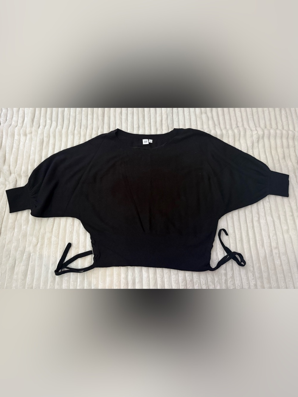 GAP Black Batwing Tie-Hem Sweater